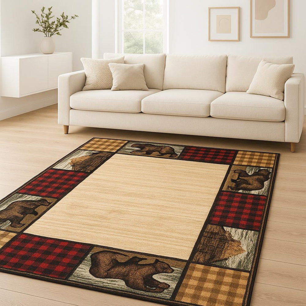 HomeRoots 5' Luxurious Ivory Southwestern Power Loom Area Rug – Stain Resistant, Perfect for Busy Homes 10' X 13' 509918