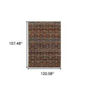 HomeRoots 10' Blue and Ivory Abstract Power Loom Area Rug - Modern Design for Stylish, Durable Living Spaces 10' X 13' Rectangle 509949