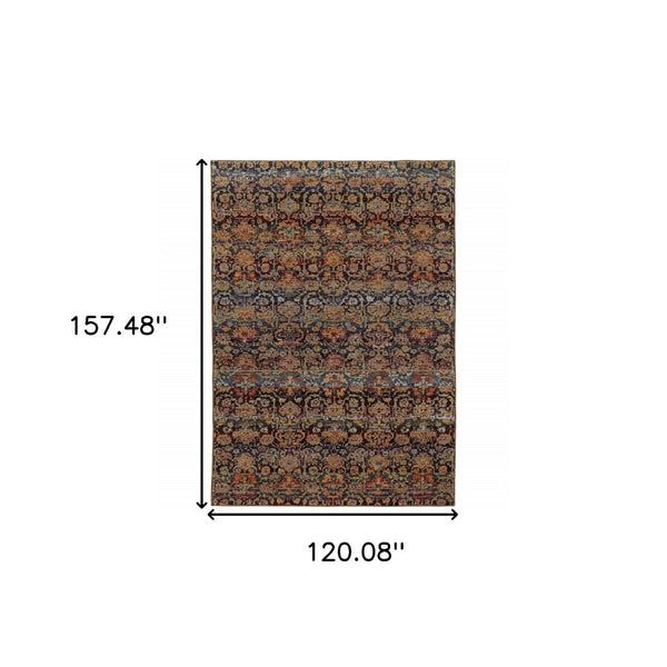 HomeRoots 10' Blue and Ivory Abstract Power Loom Area Rug - Modern Design for Stylish, Durable Living Spaces 10' X 13' Rectangle 509949