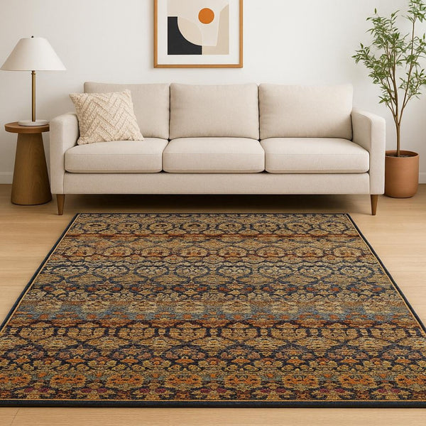 HomeRoots 10' Blue and Ivory Abstract Power Loom Area Rug - Modern Design for Stylish, Durable Living Spaces 10' X 13' Rectangle 509949