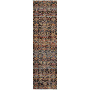 HomeRoots 10' Blue and Ivory Abstract Power Loom Area Rug - Modern Design for Stylish, Durable Living Spaces 2'3" x 8' 509951