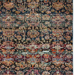 HomeRoots 10' Blue and Ivory Abstract Power Loom Area Rug - Modern Design for Stylish, Durable Living Spaces 2'6" x 12' 509952