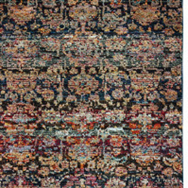 HomeRoots 10' Blue and Ivory Abstract Power Loom Area Rug - Modern Design for Stylish, Durable Living Spaces 2'6" x 12' 509952