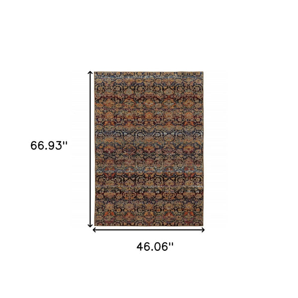HomeRoots 10' Blue and Ivory Abstract Power Loom Area Rug - Modern Design for Stylish, Durable Living Spaces 3' x 5' Rectangle 509953
