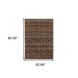 HomeRoots 10' Blue and Ivory Abstract Power Loom Area Rug - Modern Design for Stylish, Durable Living Spaces 5' X 7' Rectangle 509954