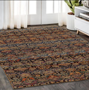 HomeRoots 10' Blue and Ivory Abstract Power Loom Area Rug - Modern Design for Stylish, Durable Living Spaces 5' X 7' Rectangle 509954