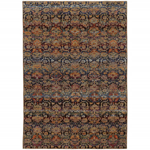 HomeRoots 10' Blue and Ivory Abstract Power Loom Area Rug - Modern Design for Stylish, Durable Living Spaces 7' X 10' Rectangle 509955