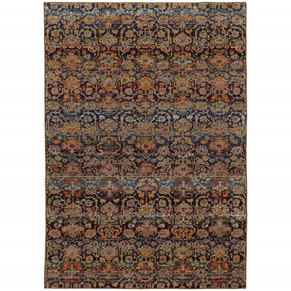 HomeRoots 10' Blue and Ivory Abstract Power Loom Area Rug - Modern Design for Stylish, Durable Living Spaces 7' X 10' Rectangle 509955