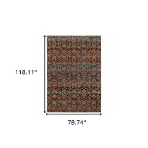 HomeRoots 10' Blue and Ivory Abstract Power Loom Area Rug - Modern Design for Stylish, Durable Living Spaces 7' X 10' Rectangle 509955