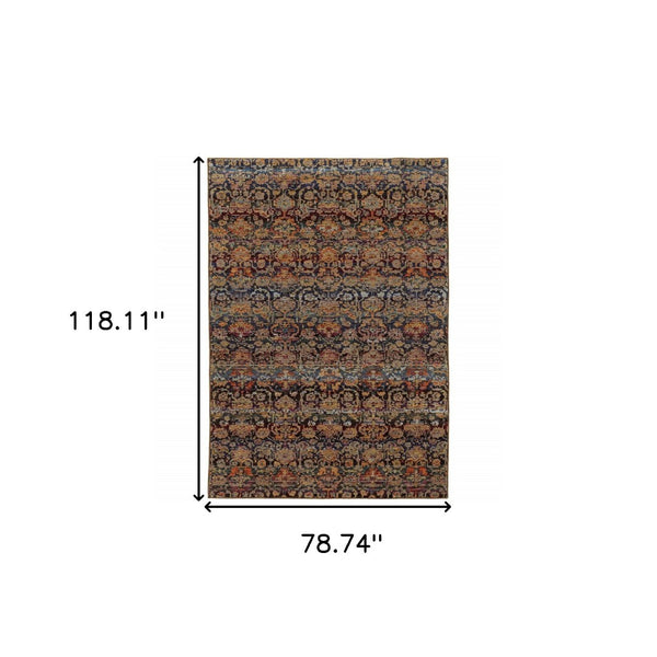 HomeRoots 10' Blue and Ivory Abstract Power Loom Area Rug - Modern Design for Stylish, Durable Living Spaces 7' X 10' Rectangle 509955