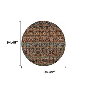 HomeRoots 10' Blue and Ivory Abstract Power Loom Area Rug - Modern Design for Stylish, Durable Living Spaces 8' Round Round 509956