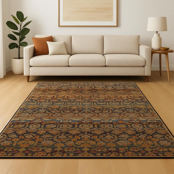 HomeRoots 10' Blue and Ivory Abstract Power Loom Area Rug - Modern Design for Stylish, Durable Living Spaces 8' X 11' Rectangle 509957