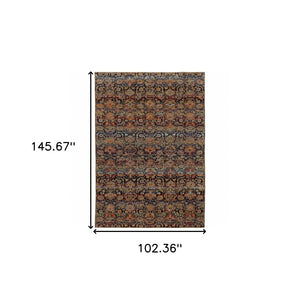 HomeRoots 10' Blue and Ivory Abstract Power Loom Area Rug - Modern Design for Stylish, Durable Living Spaces 9' X 12' Rectangle 509958
