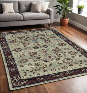 HomeRoots 10' Timeless Red and Ivory Oriental Power Loom Area Rug for Elegant Living Spaces and Durability 10' X 13' 509959