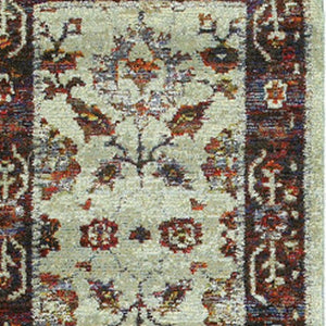 Homeroots 8' Runner Red And Ivory Oriental Power Loom Runner Rug  Other Material 509961