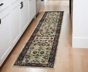 Homeroots 8' Runner Red And Ivory Oriental Power Loom Runner Rug  Other Material 509961