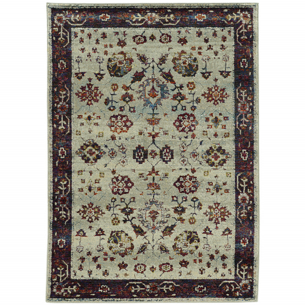 Homeroots 3' X 5' Red And Ivory Oriental Power Loom Area Rug  Other Material 509963