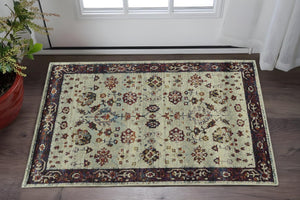 HomeRoots 10' Timeless Red and Ivory Oriental Power Loom Area Rug for Elegant Living Spaces and Durability 3' x 5' 509963
