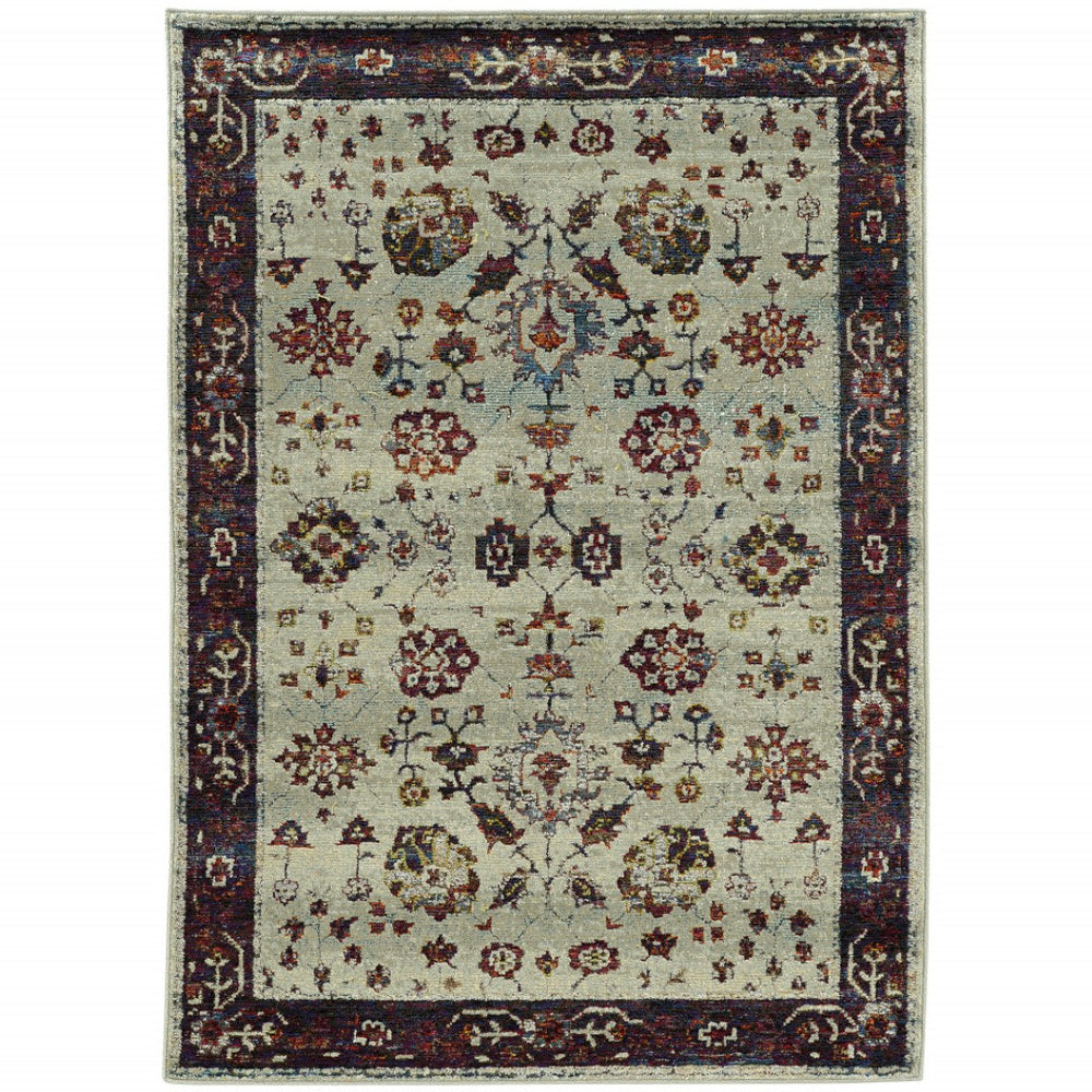 HomeRoots 10' Timeless Red and Ivory Oriental Power Loom Area Rug for Elegant Living Spaces and Durability 7' X 10' 509965
