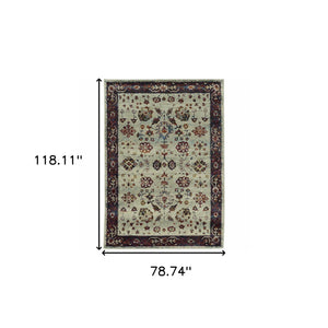 Homeroots 7' X 10' Red And Ivory Oriental Power Loom Area Rug  Other Material 509965