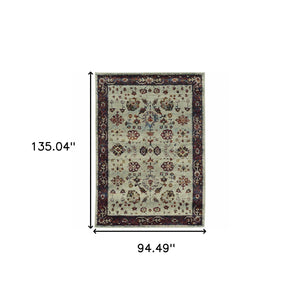 Homeroots 8' X 11' Red And Ivory Oriental Power Loom Area Rug  Other Material 509966
