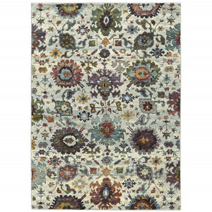 HomeRoots 10' Elegant Purple and Gray Oriental Power Loom Area Rug - Durable, Easy Care, Timeless Design 10' x 13'2" 509968