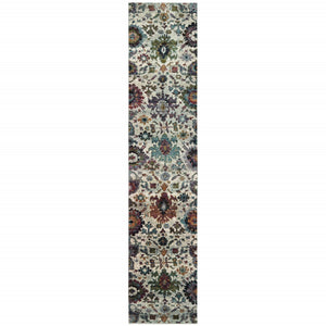 HomeRoots 10' Elegant Purple and Gray Oriental Power Loom Area Rug - Durable, Easy Care, Timeless Design 2'6" x 12' 509971