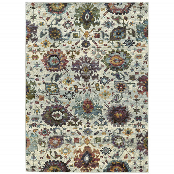 HomeRoots 10' Elegant Purple and Gray Oriental Power Loom Area Rug - Durable, Easy Care, Timeless Design 3' x 5' Rectangle 509972