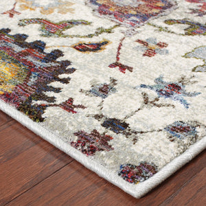 HomeRoots 10' Elegant Purple and Gray Oriental Power Loom Area Rug - Durable, Easy Care, Timeless Design 5' X 7' Rectangle 509973