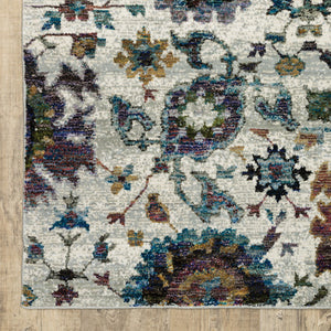 HomeRoots 10' Elegant Purple and Gray Oriental Power Loom Area Rug - Durable, Easy Care, Timeless Design 7' X 10' Rectangle 509974