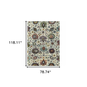 HomeRoots 10' Elegant Purple and Gray Oriental Power Loom Area Rug - Durable, Easy Care, Timeless Design 7' X 10' Rectangle 509974