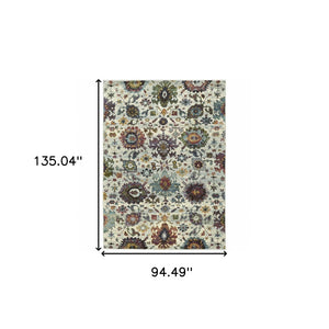 HomeRoots 10' Elegant Purple and Gray Oriental Power Loom Area Rug - Durable, Easy Care, Timeless Design 8' X 11' Rectangle 509976