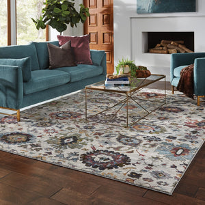 HomeRoots 10' Elegant Purple and Gray Oriental Power Loom Area Rug - Durable, Easy Care, Timeless Design 9' X 12' Rectangle 509977