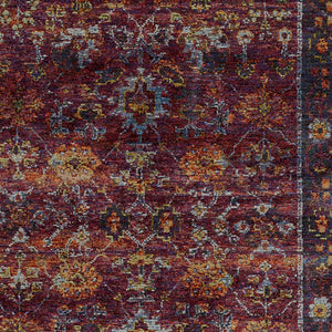 Homeroots 10' X 13' Red Purple Oriental Power Loom Area Rug  Other Material 509978