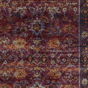 Homeroots 3' X 5' Red Purple Oriental Power Loom Area Rug  Other Material 509982