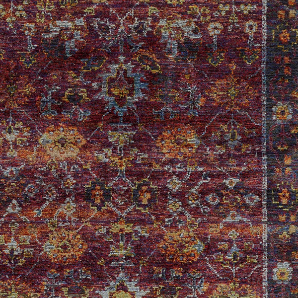 Homeroots 8' X 11' Red Purple Oriental Power Loom Area Rug  Other Material 509985