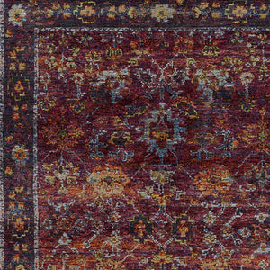 Homeroots 9' X 12' Red Purple Oriental Power Loom Area Rug  Other Material 509986