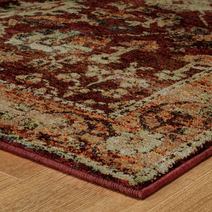 Homeroots 8' X 11' Red And Gold Oriental Power Loom Area Rug  Other Material 509994