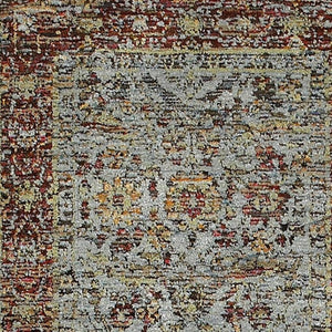 HomeRoots 10' Stunning Blue and Green Oriental Power Loom Area Rug – Durable, Stain-Resistant, Timeless Style 2'3" x 8' 509998