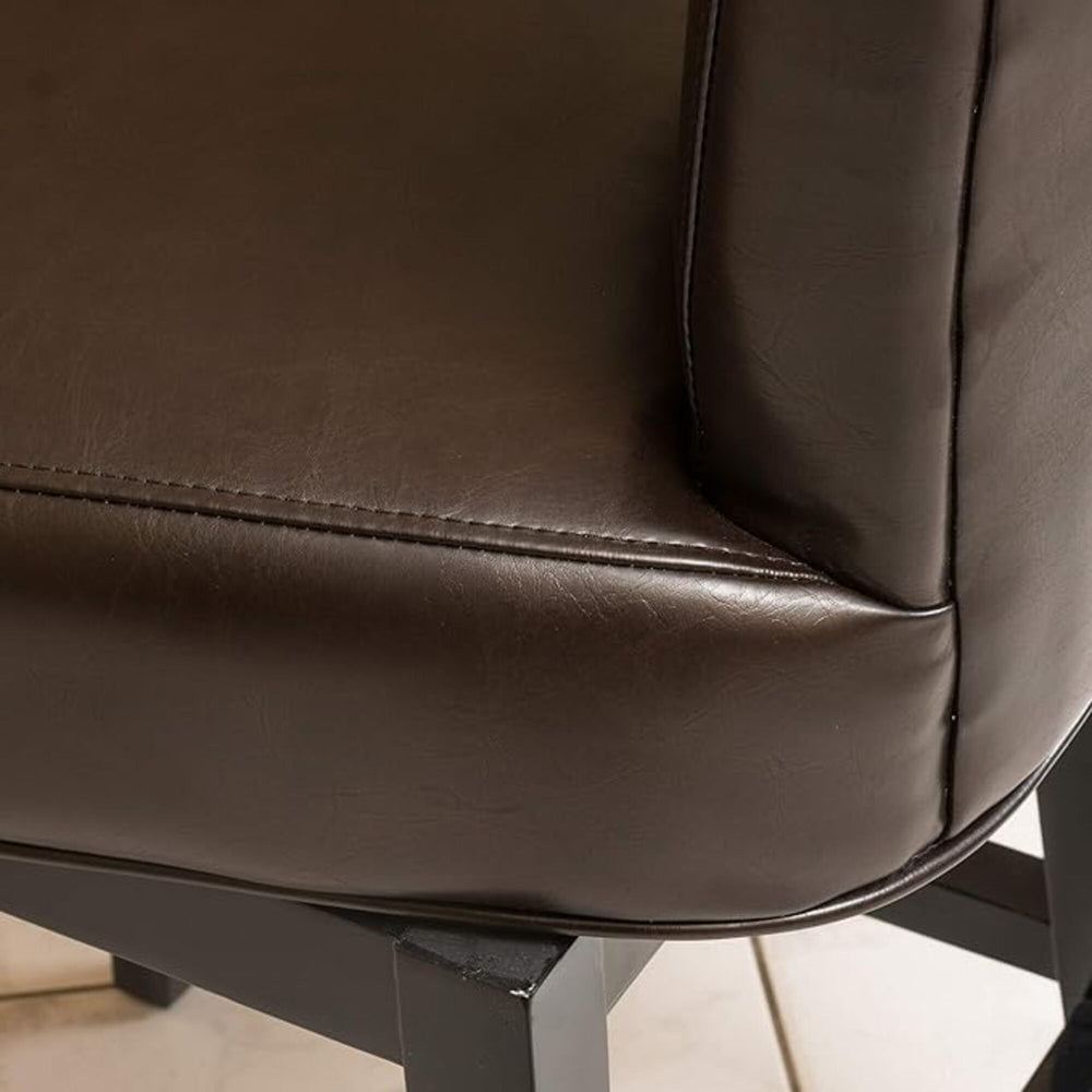 English Elm Christopher Knight Home® - 30.25'' High Swivel Bar Stool Brown - Ergonomic PU Leather Seat, Solid Wood Legs, Durable Comfort & Support 57177.00PU