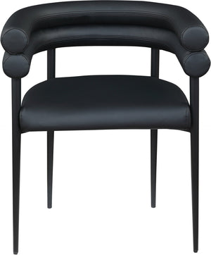 Meridian Furniture Lavina Vegan Leather Dining Chair with Matte Iron Frame for Modern Spaces Black 509Black-C