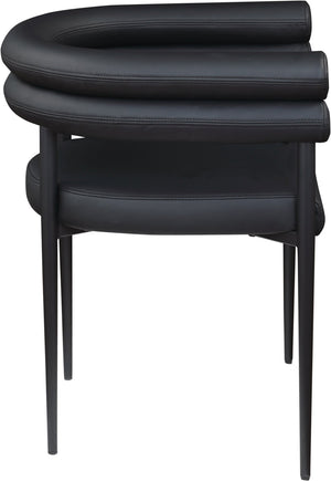 Meridian Furniture Lavina Vegan Leather Dining Chair with Matte Iron Frame for Modern Spaces Black 509Black-C
