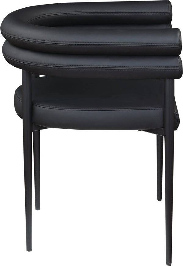 Meridian Furniture Lavina Vegan Leather Dining Chair with Matte Iron Frame for Modern Spaces Black 509Black-C