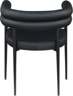 Meridian Furniture Lavina Vegan Leather Dining Chair with Matte Iron Frame for Modern Spaces Black 509Black-C