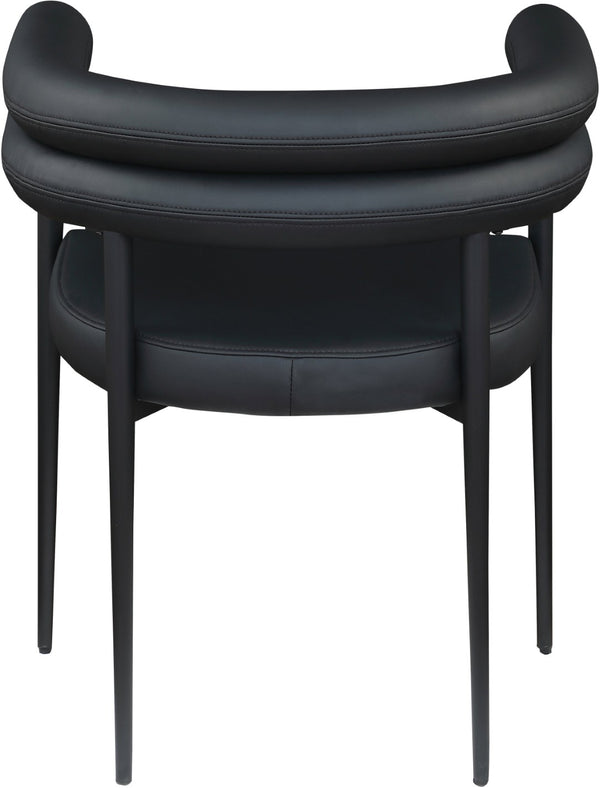 Meridian Furniture Lavina Vegan Leather Dining Chair with Matte Iron Frame for Modern Spaces Black 509Black-C