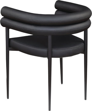 Meridian Furniture Lavina Vegan Leather Dining Chair with Matte Iron Frame for Modern Spaces Black 509Black-C
