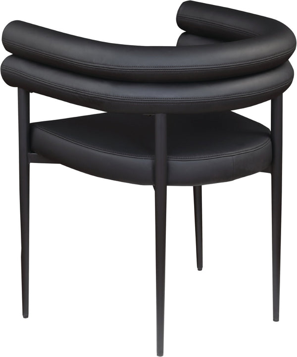 Meridian Furniture Lavina Vegan Leather Dining Chair with Matte Iron Frame for Modern Spaces Black 509Black-C