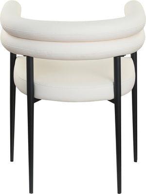 Meridian Furniture Lavina Vegan Leather Dining Chair with Matte Iron Frame for Modern Spaces Cream 509Cream-C