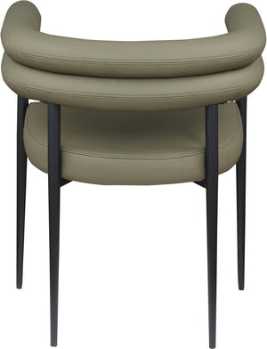 Meridian Furniture Lavina Vegan Leather Dining Chair with Matte Iron Frame for Modern Spaces Olive 509Olive-C