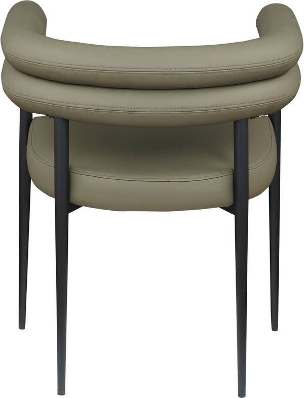 Meridian Furniture Lavina Vegan Leather Dining Chair with Matte Iron Frame for Modern Spaces Olive 509Olive-C